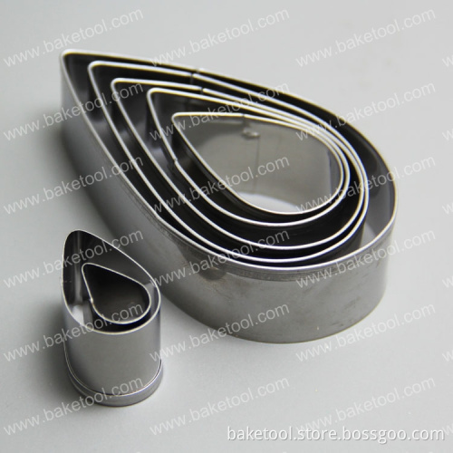 New 7pcs stainless steel leaf shape cake mold set with plain edge